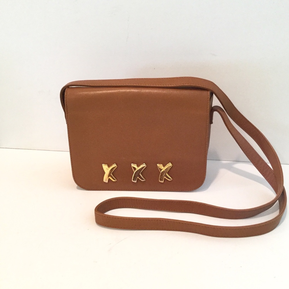 PALOMA PICASSO CAMEL LEATHER  CROSSBODY BAG
